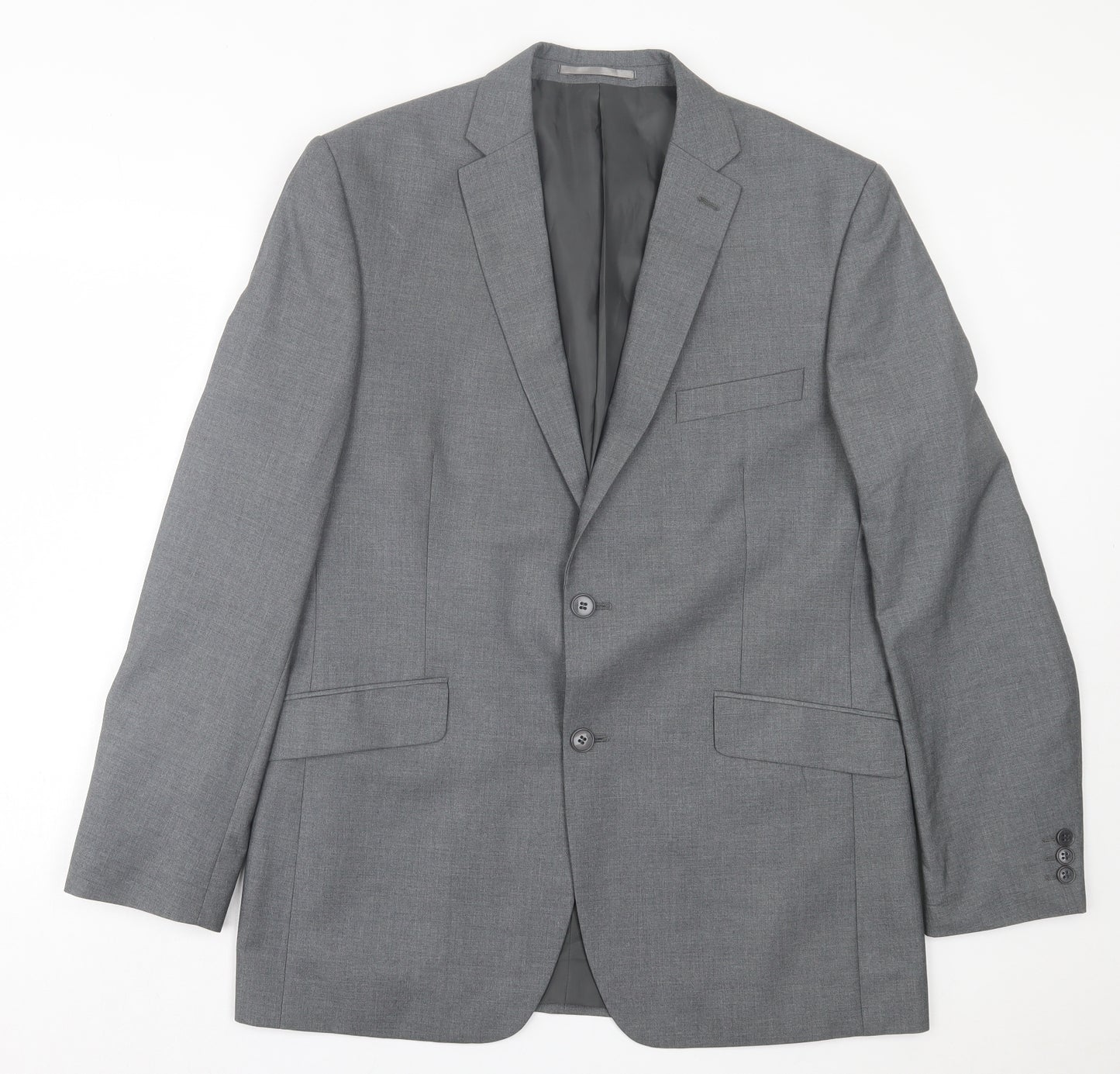 Occasions Mens Grey Polyester Jacket Suit Jacket Size 42