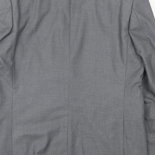 Occasions Mens Grey Polyester Jacket Suit Jacket Size 42