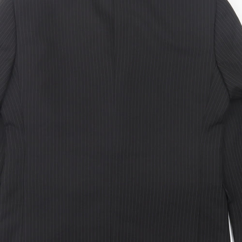 Taylor & Wright Mens Black Striped Polyester Jacket Suit Jacket Size 38