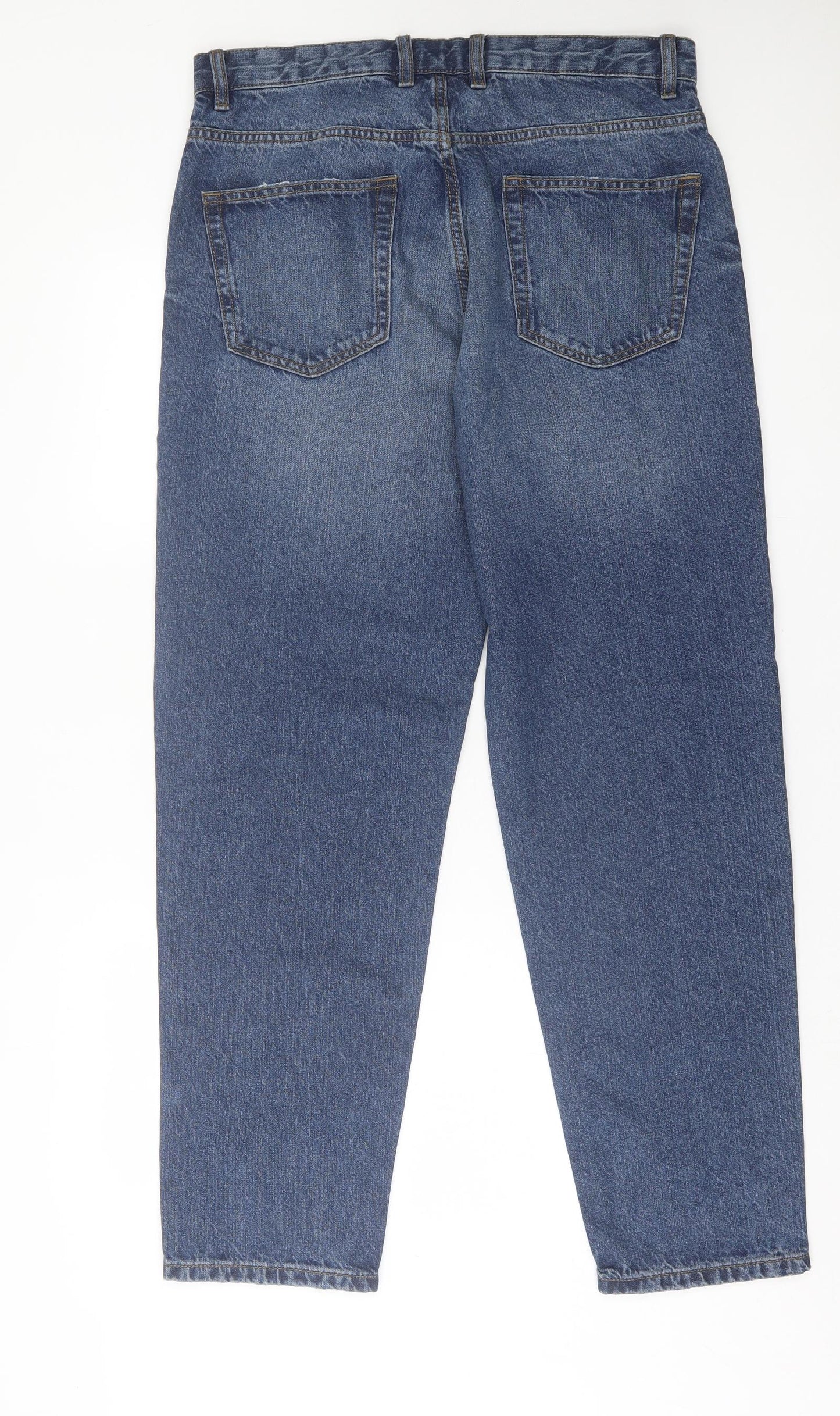 NEXT Mens Blue Cotton Tapered Jeans Size 34 in L33 in Relaxed Button