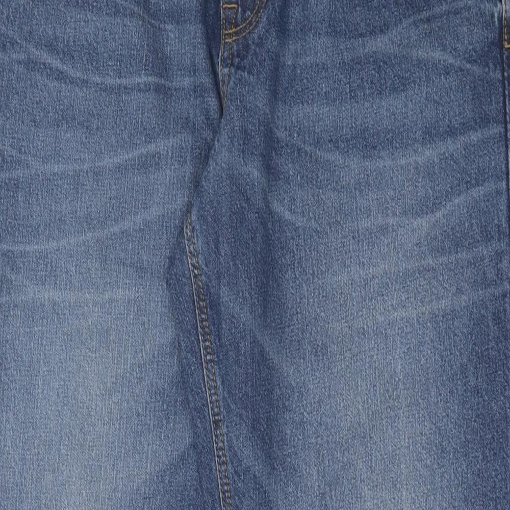 NEXT Mens Blue Cotton Tapered Jeans Size 34 in L33 in Relaxed Button