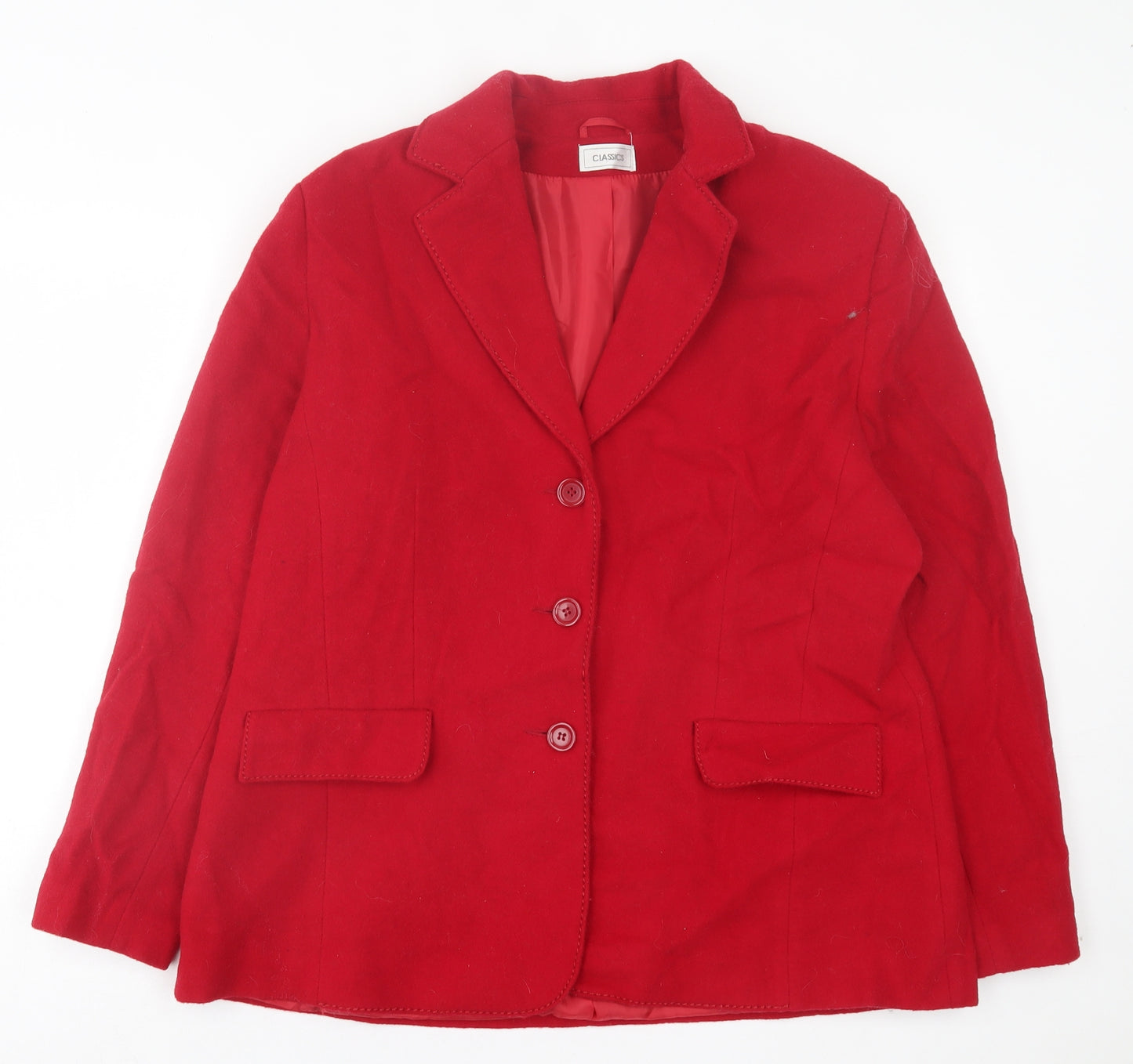 Classics Womens Red Jacket Size 18 Button