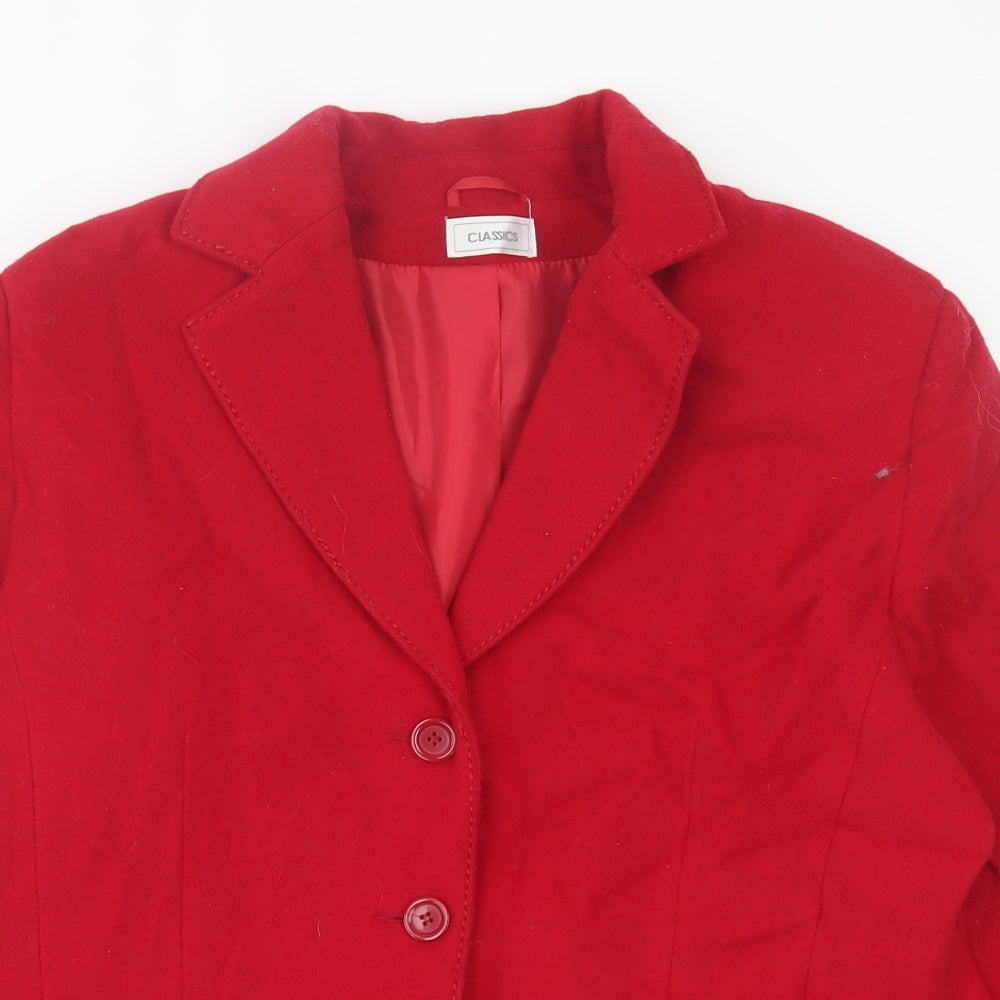 Classics Womens Red Jacket Size 18 Button