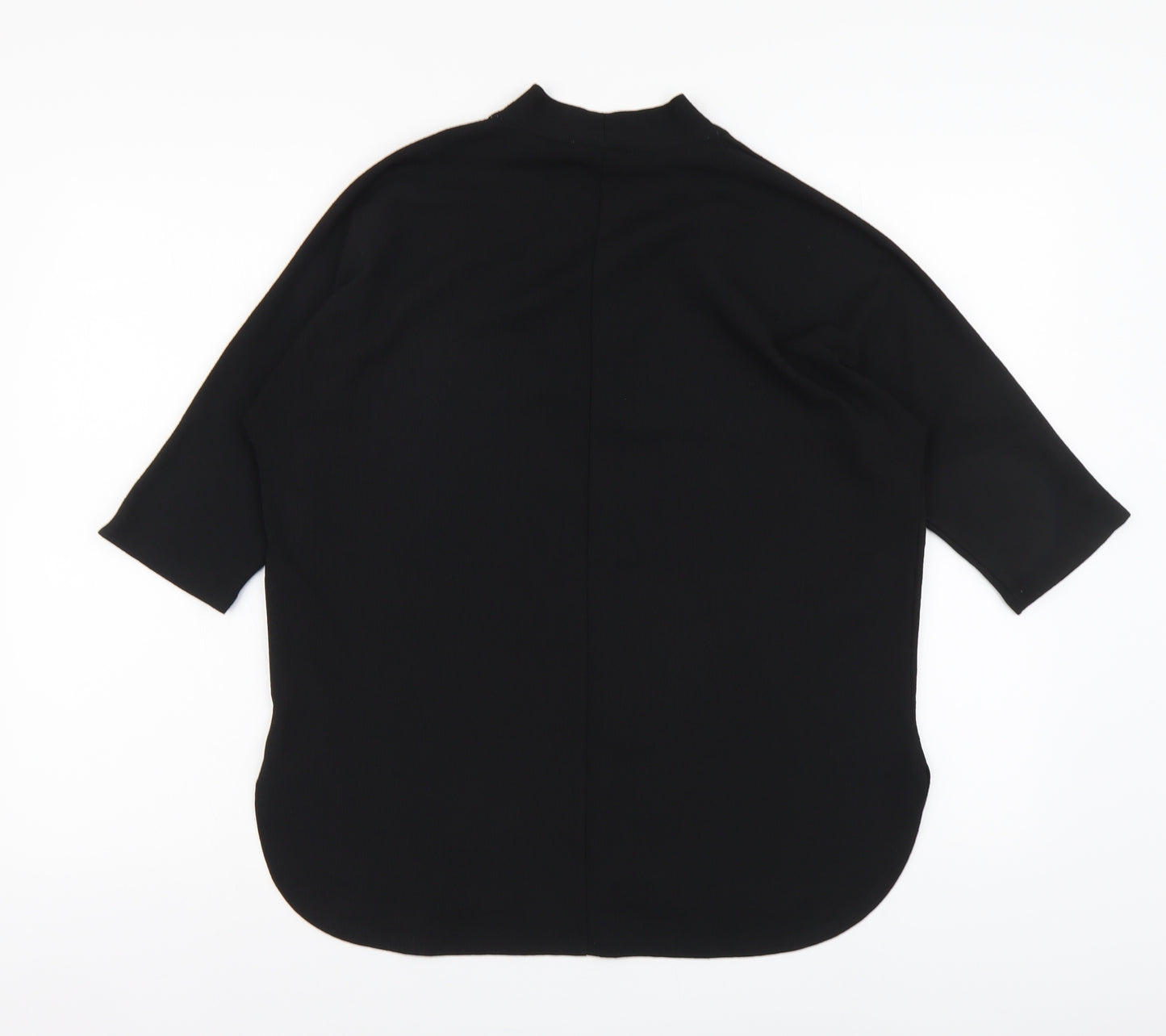 Gallery Womens Black Polyester Basic Blouse Size S V-Neck