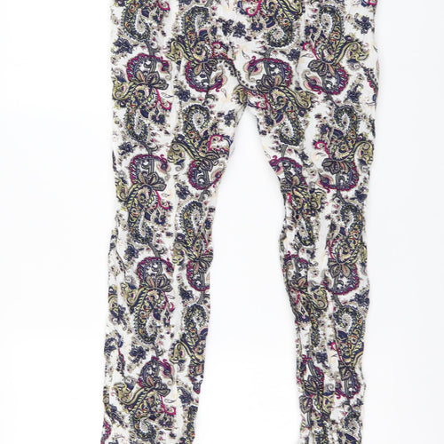 Amo&Roma Womens Multicoloured Paisley Cotton Jogger Trousers Size L L26 in Regular Buckle