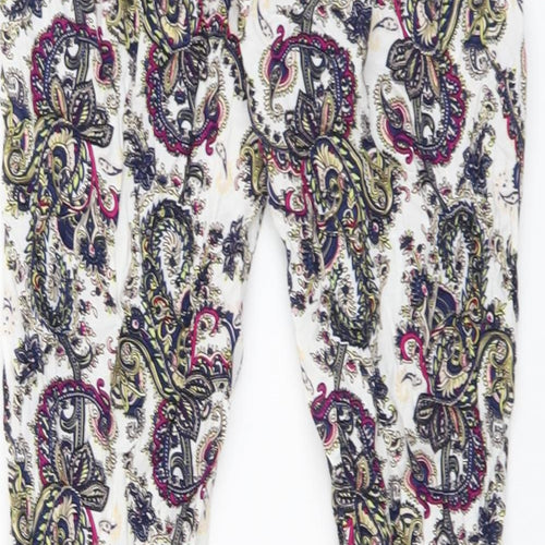 Amo&Roma Womens Multicoloured Paisley Cotton Jogger Trousers Size L L26 in Regular Buckle
