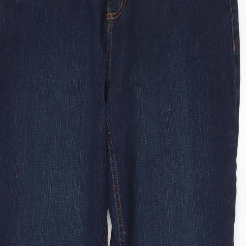 MANTARAY PRODUCTS Womens Blue Cotton Bootcut Jeans Size 16 L29 in Regular Button