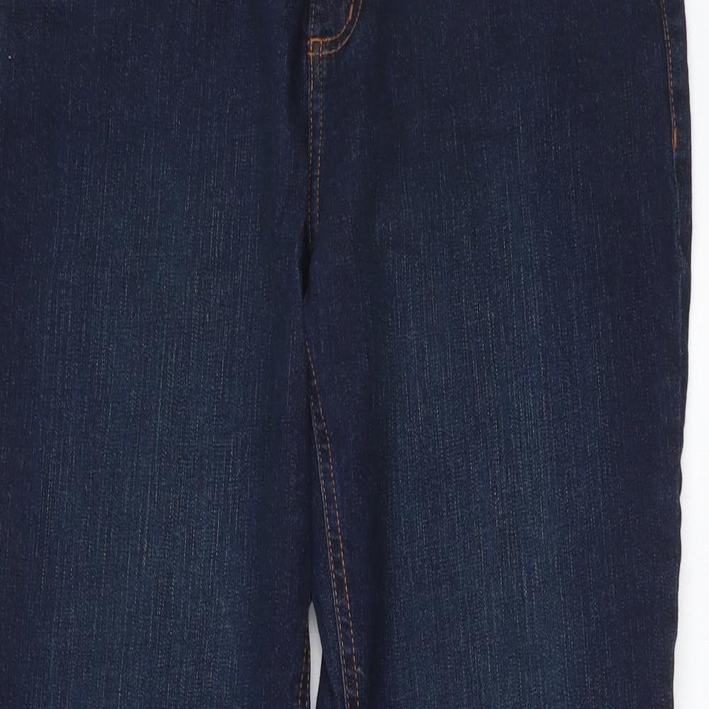 MANTARAY PRODUCTS Womens Blue Cotton Bootcut Jeans Size 16 L29 in Regular Button