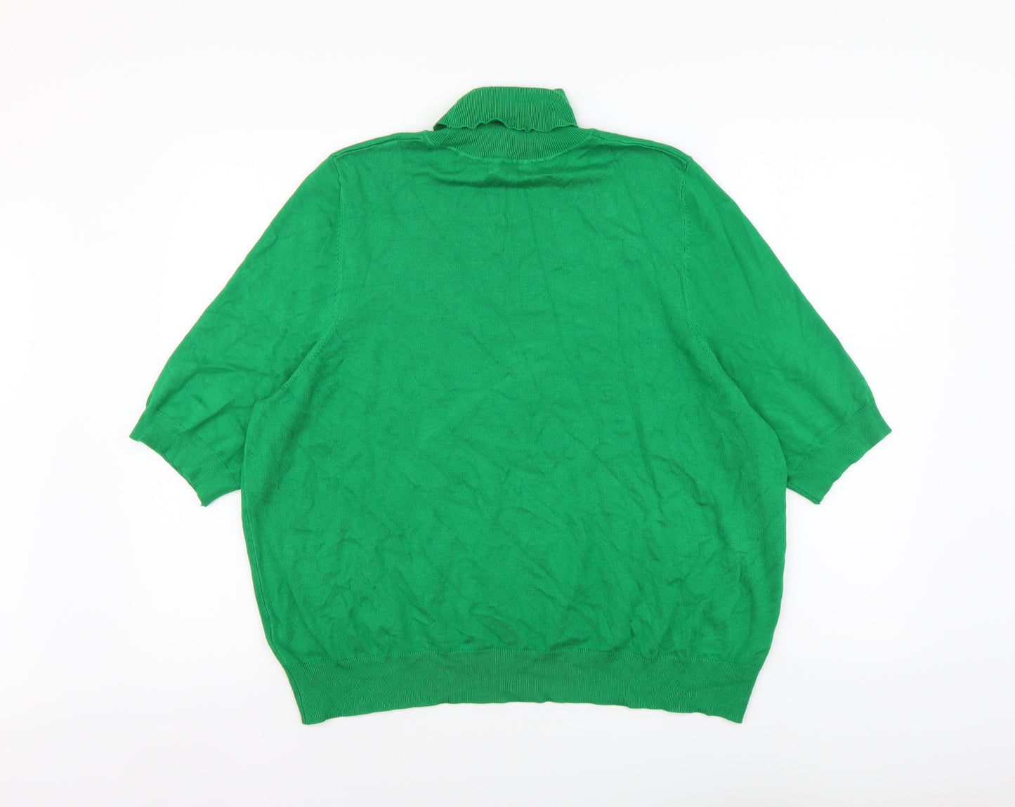 Marks and Spencer Womens Green Roll Neck Viscose Pullover Jumper Size 26