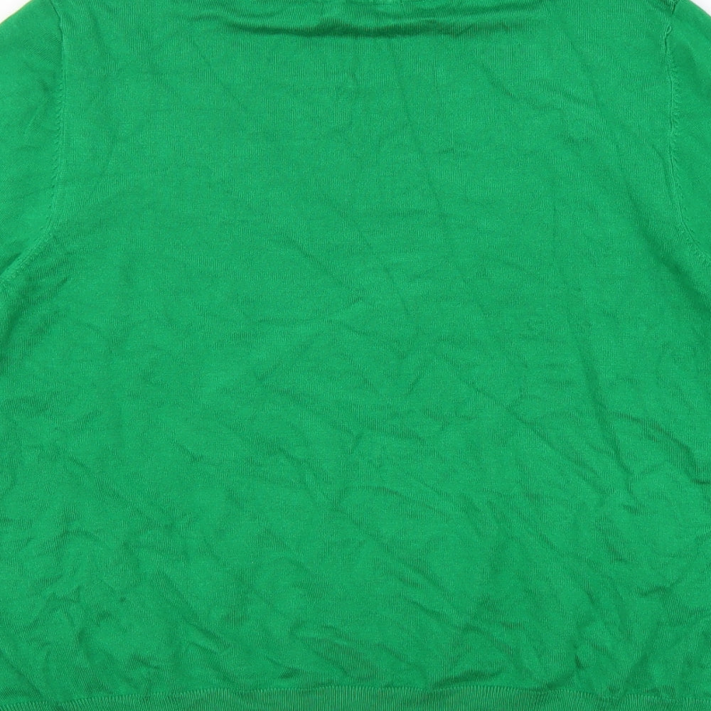 Marks and Spencer Womens Green Roll Neck Viscose Pullover Jumper Size 26