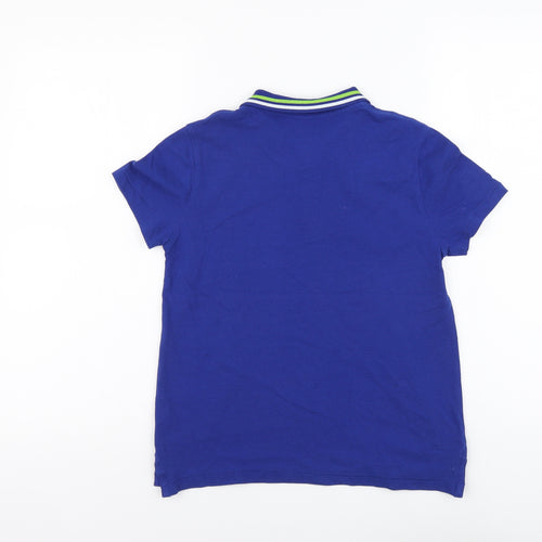 F&F Boys Blue Cotton Basic Polo Size 8-9 Years Collared Button