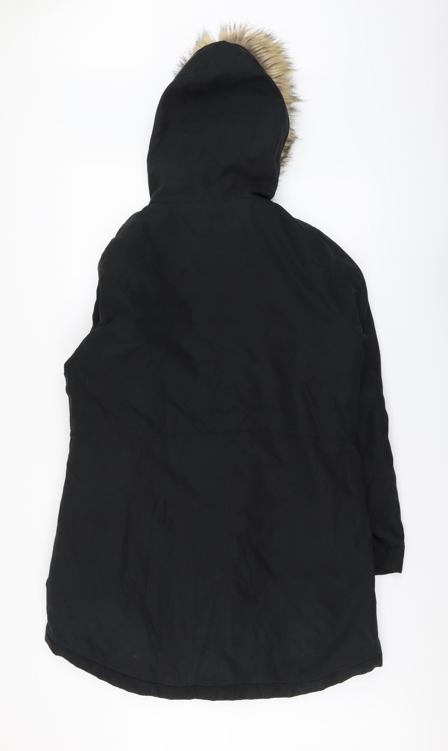 George Womens Black Parka Coat Size M Zip
