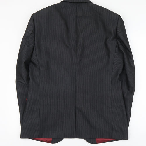 NEXT Mens Grey Striped Polyester Jacket Suit Jacket Size M
