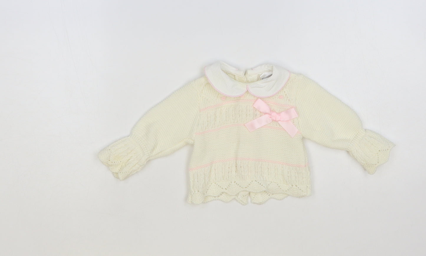 Pex Baby Ivory Acrylic Cardigan Jumper Size 0-3 Months Button