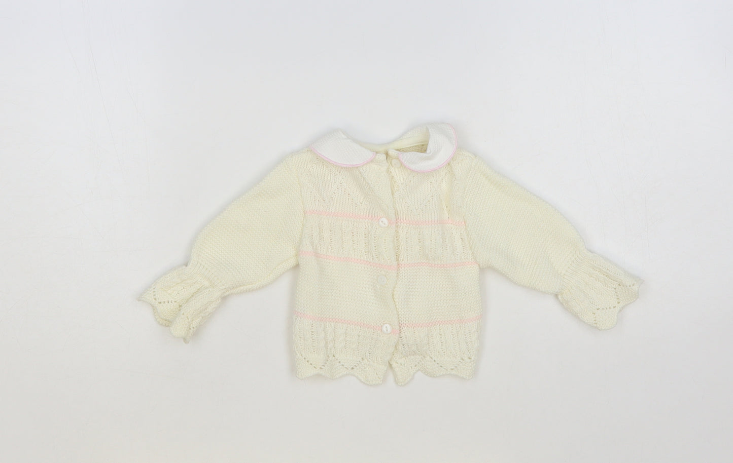 Pex Baby Ivory Acrylic Cardigan Jumper Size 0-3 Months Button