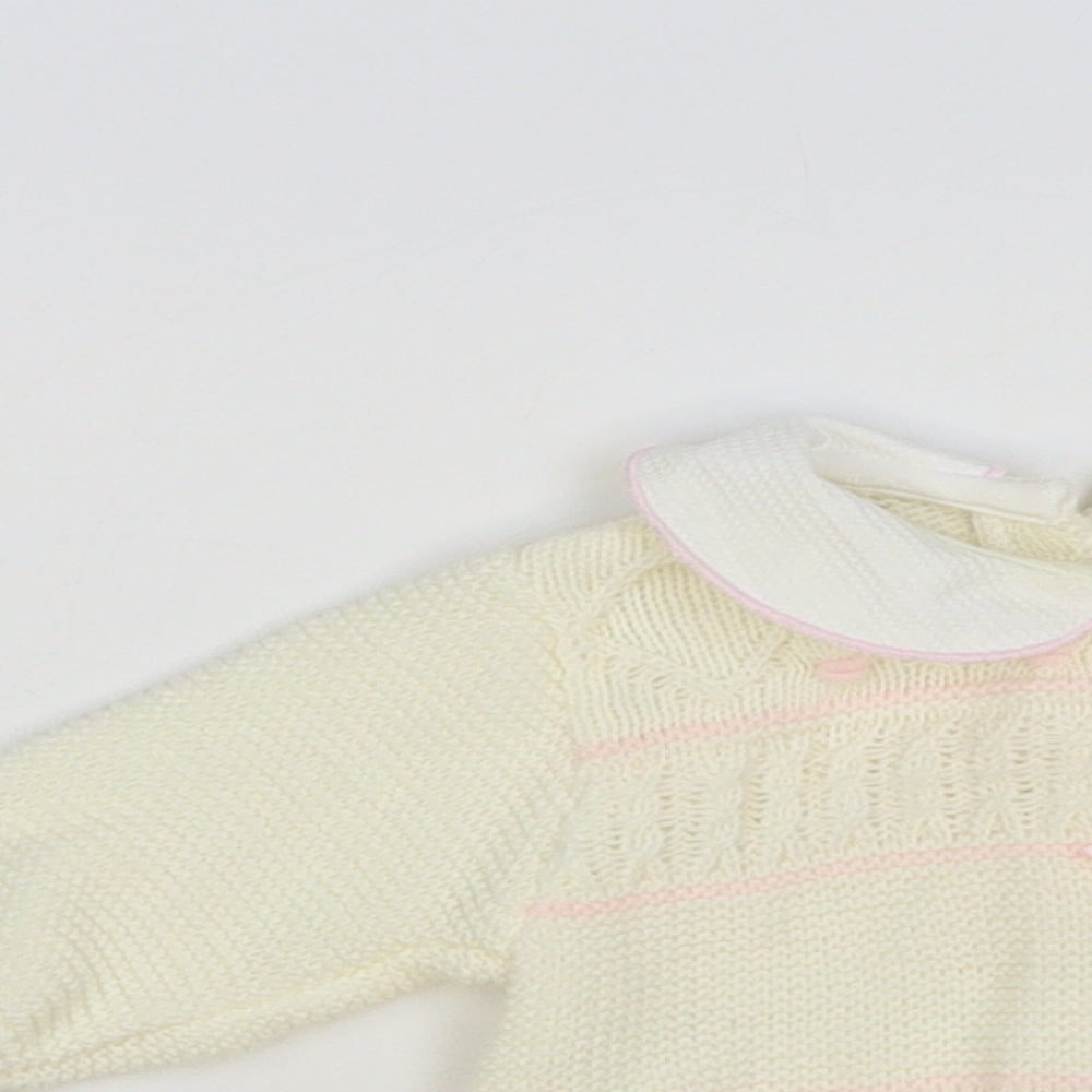 Pex Baby Ivory Acrylic Cardigan Jumper Size 0-3 Months Button