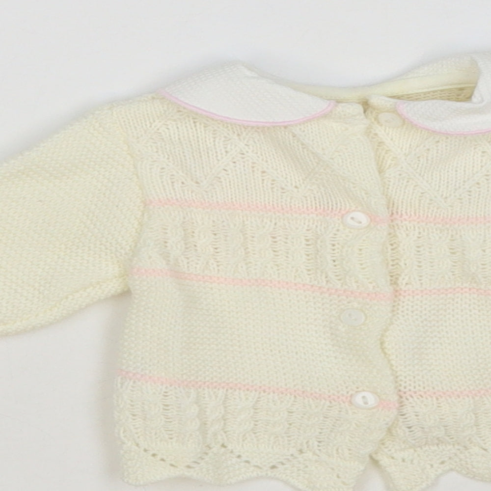 Pex Baby Ivory Acrylic Cardigan Jumper Size 0-3 Months Button