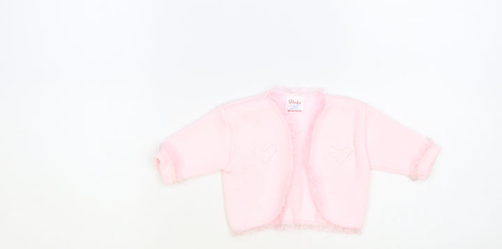 Dinkie Baby Pink Acrylic Cardigan Jumper Size 0-3 Months Pullover
