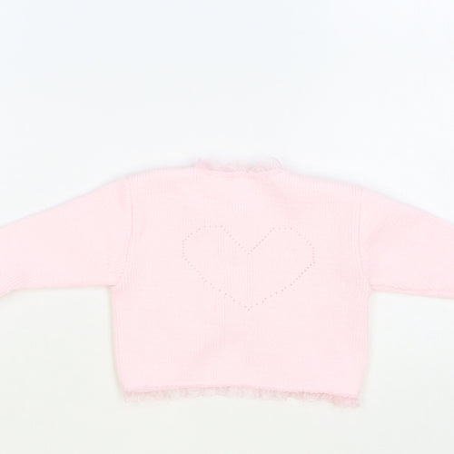 Dinkie Baby Pink Acrylic Cardigan Jumper Size 0-3 Months Pullover