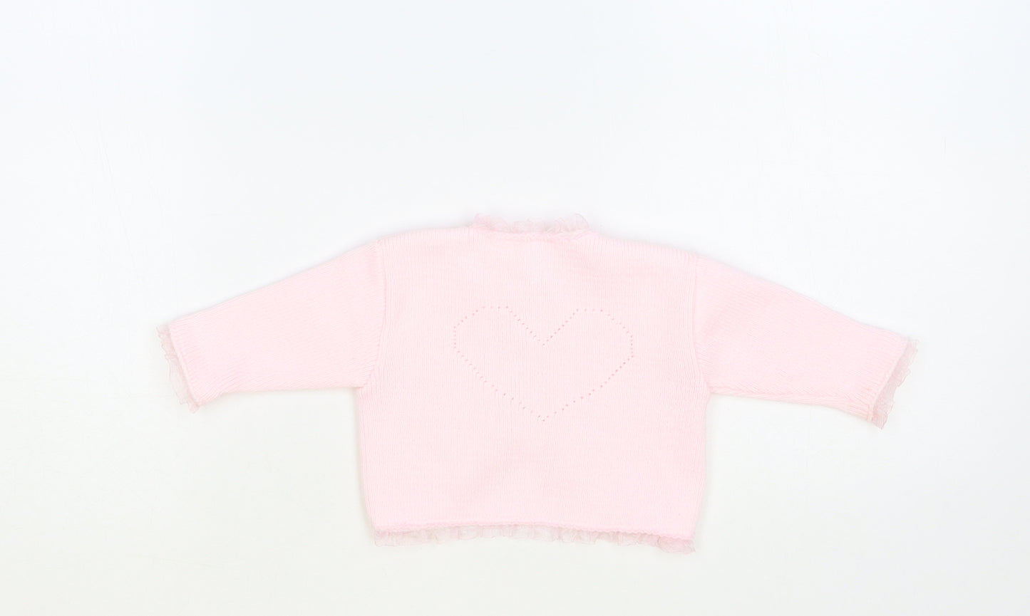 Dinkie Baby Pink Acrylic Cardigan Jumper Size 0-3 Months Pullover