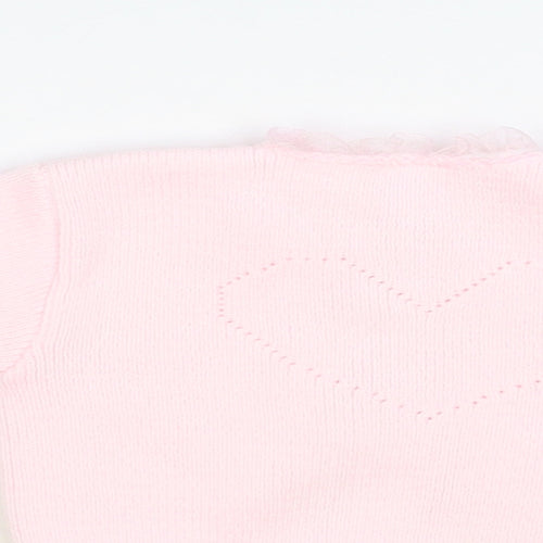 Dinkie Baby Pink Acrylic Cardigan Jumper Size 0-3 Months Pullover