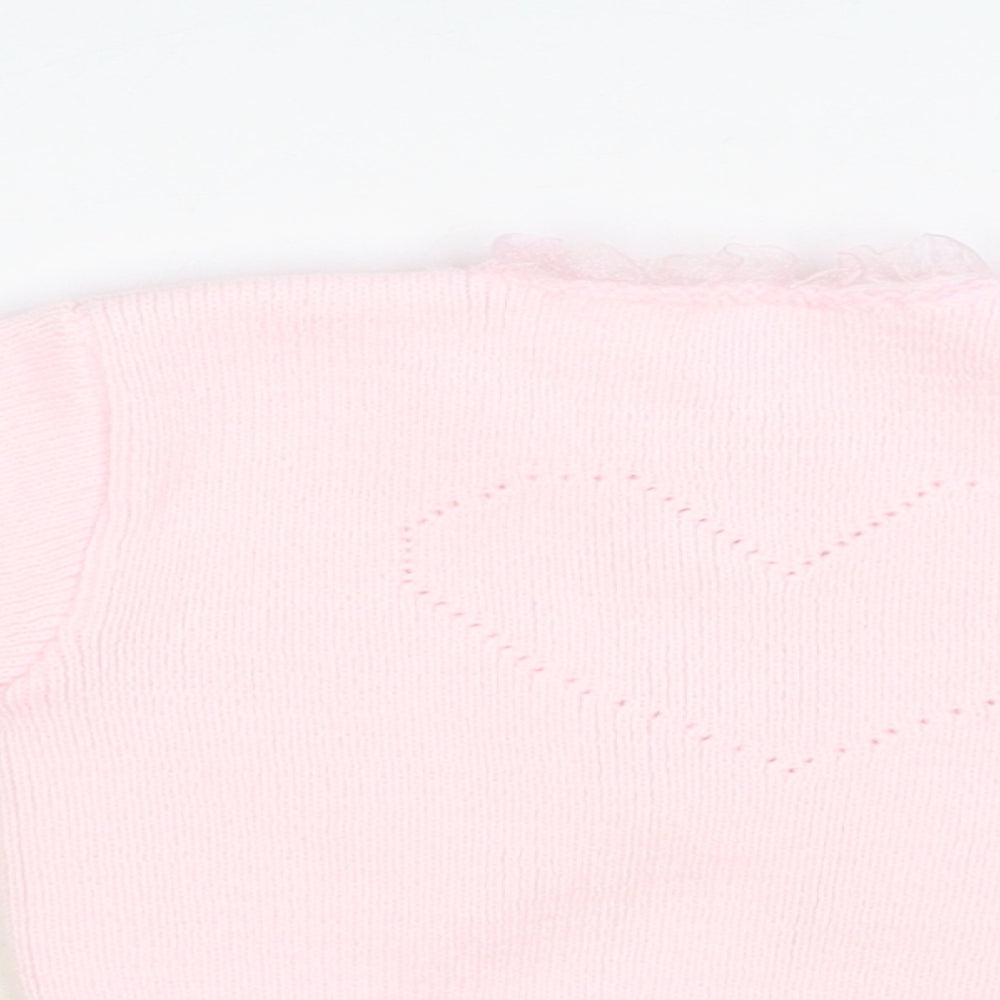 Dinkie Baby Pink Acrylic Cardigan Jumper Size 0-3 Months Pullover