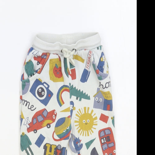 TU Girls Multicoloured Geometric Cotton Jogger Trousers Size 2-3 Years Regular Drawstring
