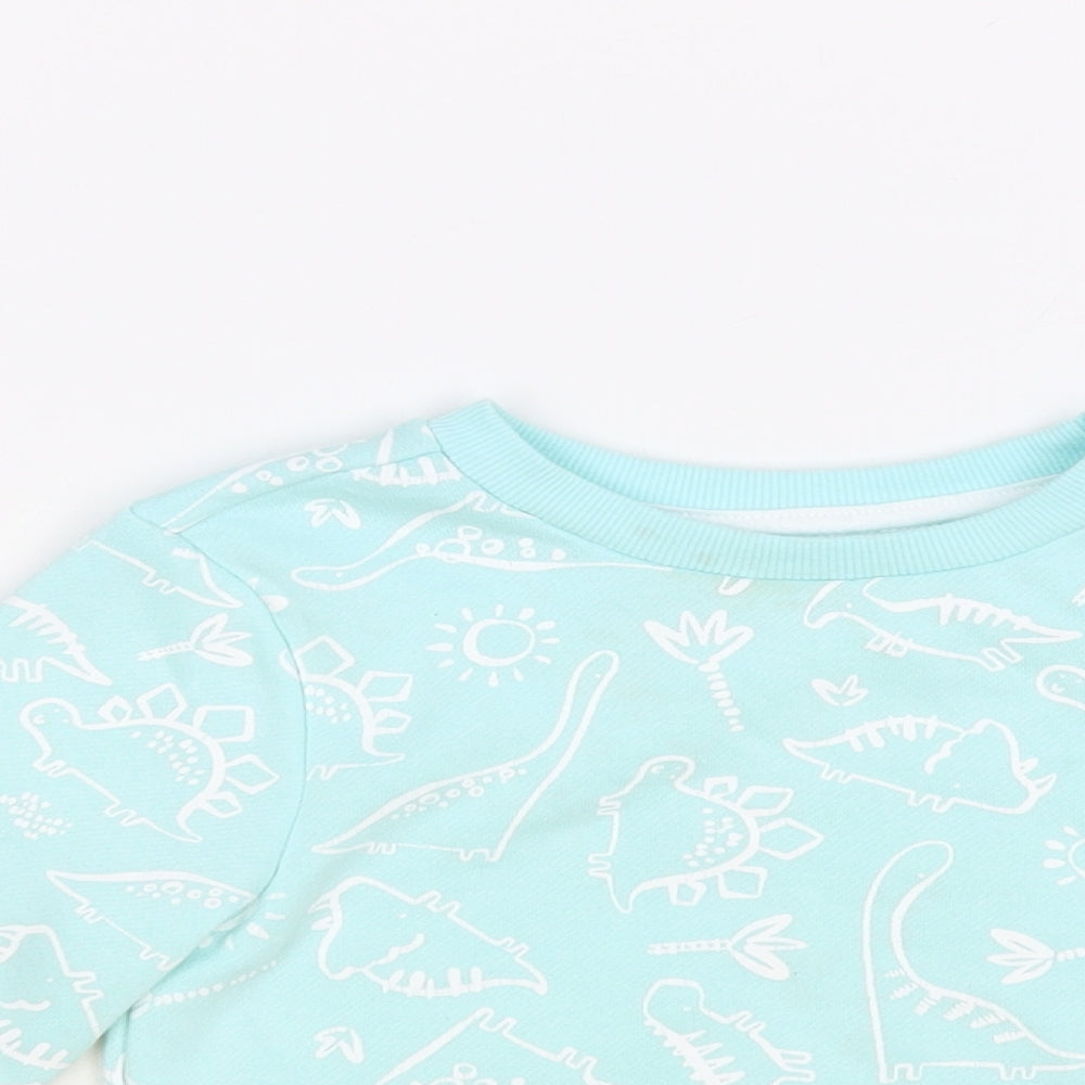 Primark Girls Blue Geometric Cotton Pullover Sweatshirt Size 2-3 Years Pullover - Dinosaur Print