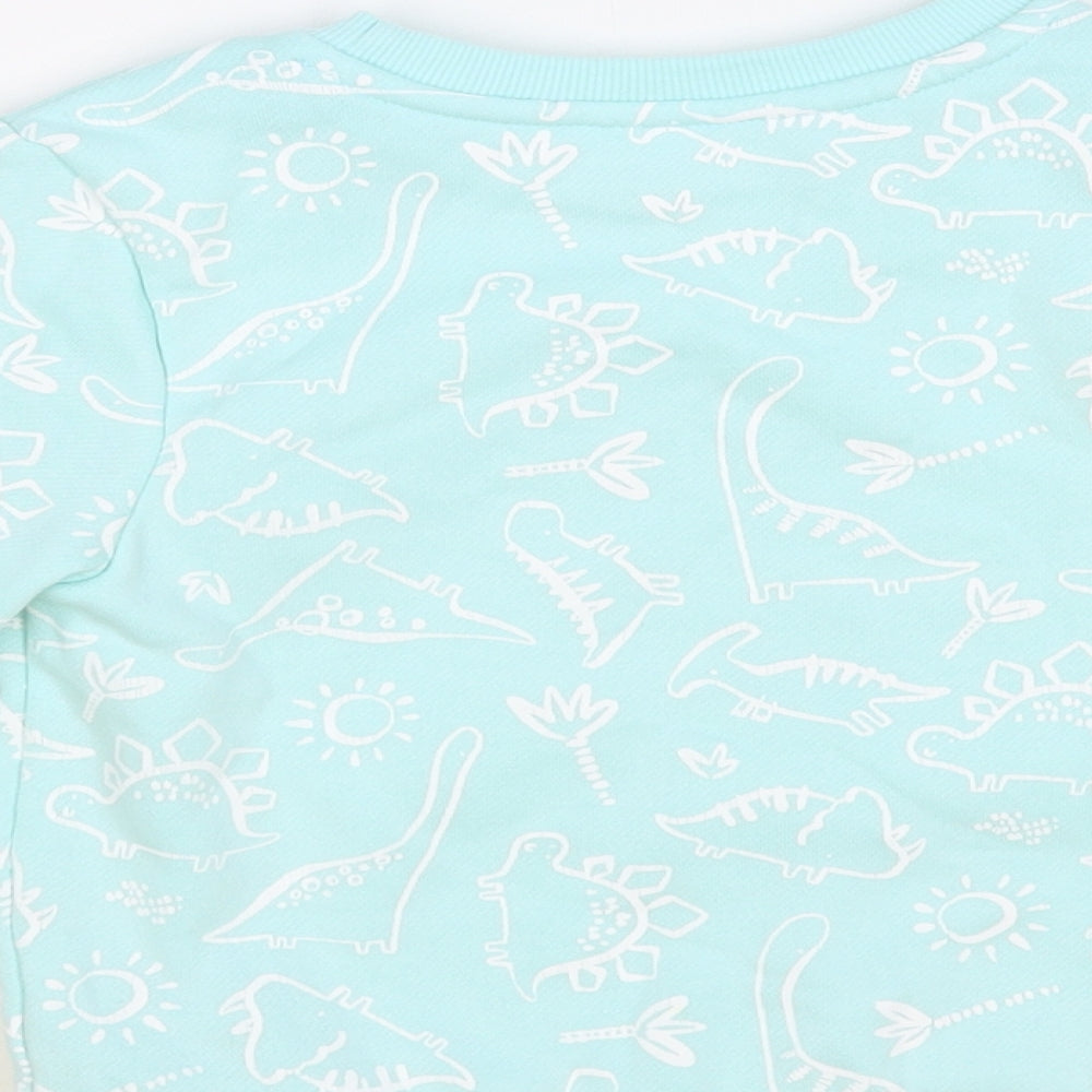 Primark Girls Blue Geometric Cotton Pullover Sweatshirt Size 2-3 Years Pullover - Dinosaur Print