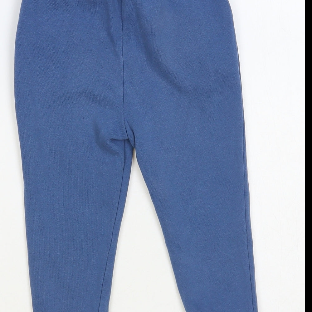 TU Boys Blue Cotton Jogger Trousers Size 2-3 Years Regular Drawstring