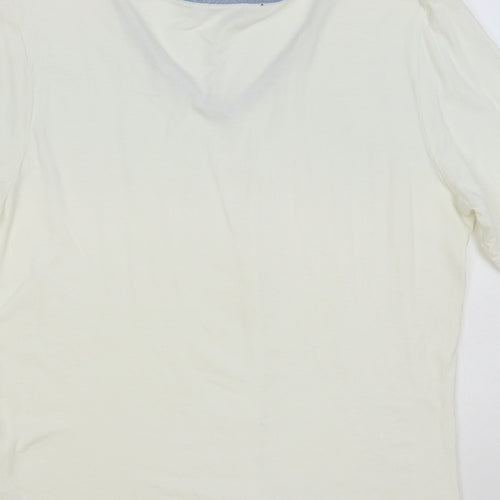 Bandolera Womens Ivory Viscose Basic T-Shirt Size M V-Neck