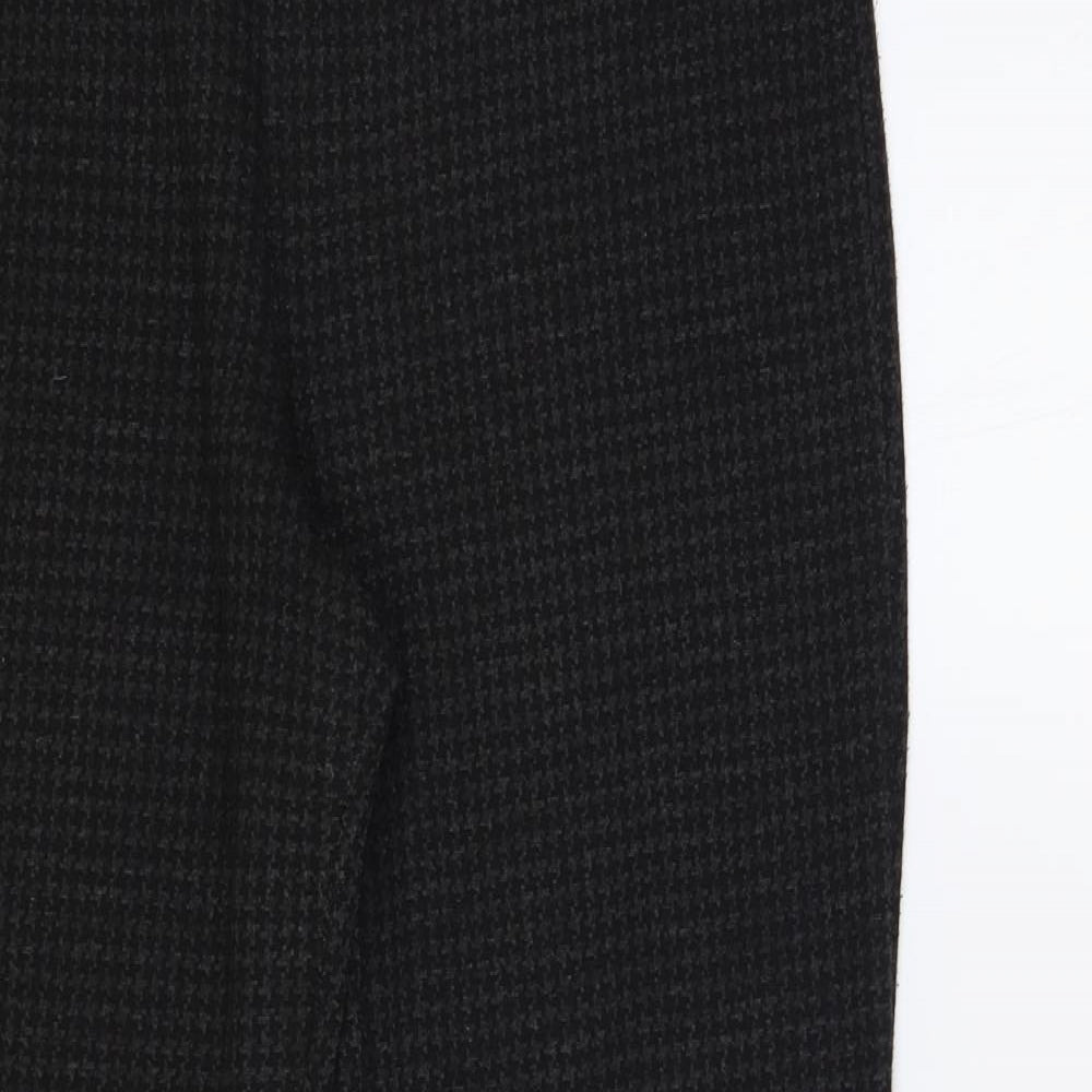 Marks and Spencer Womens Grey Geometric Polyester Trousers Size 14 L29 in Regular