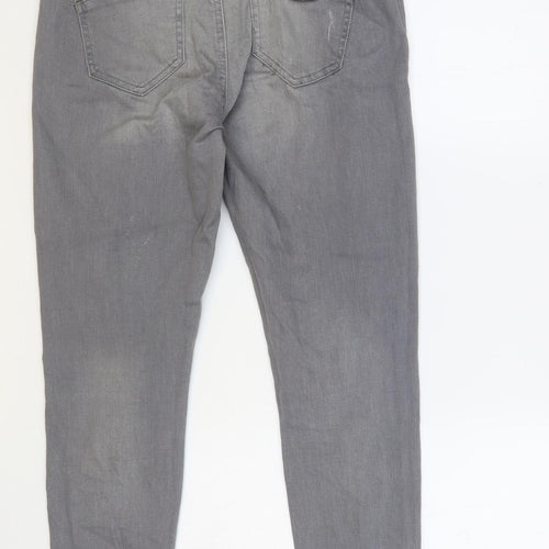 Denim & Co. Womens Grey Cotton Skinny Jeans Size 8 L27 in Regular Button