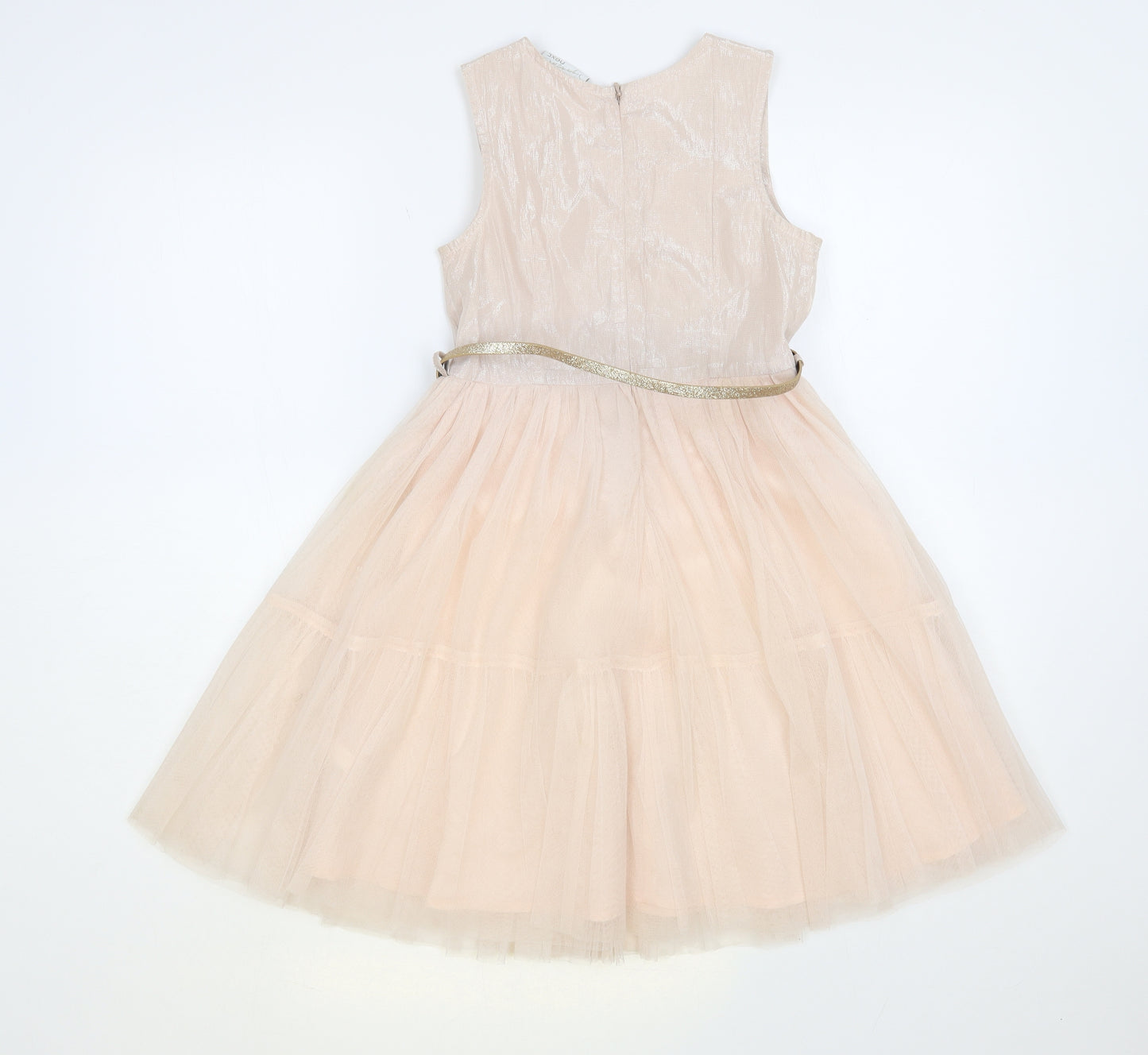 NEXT Girls Pink Polyester Fit & Flare Size 9 Years Round Neck Zip