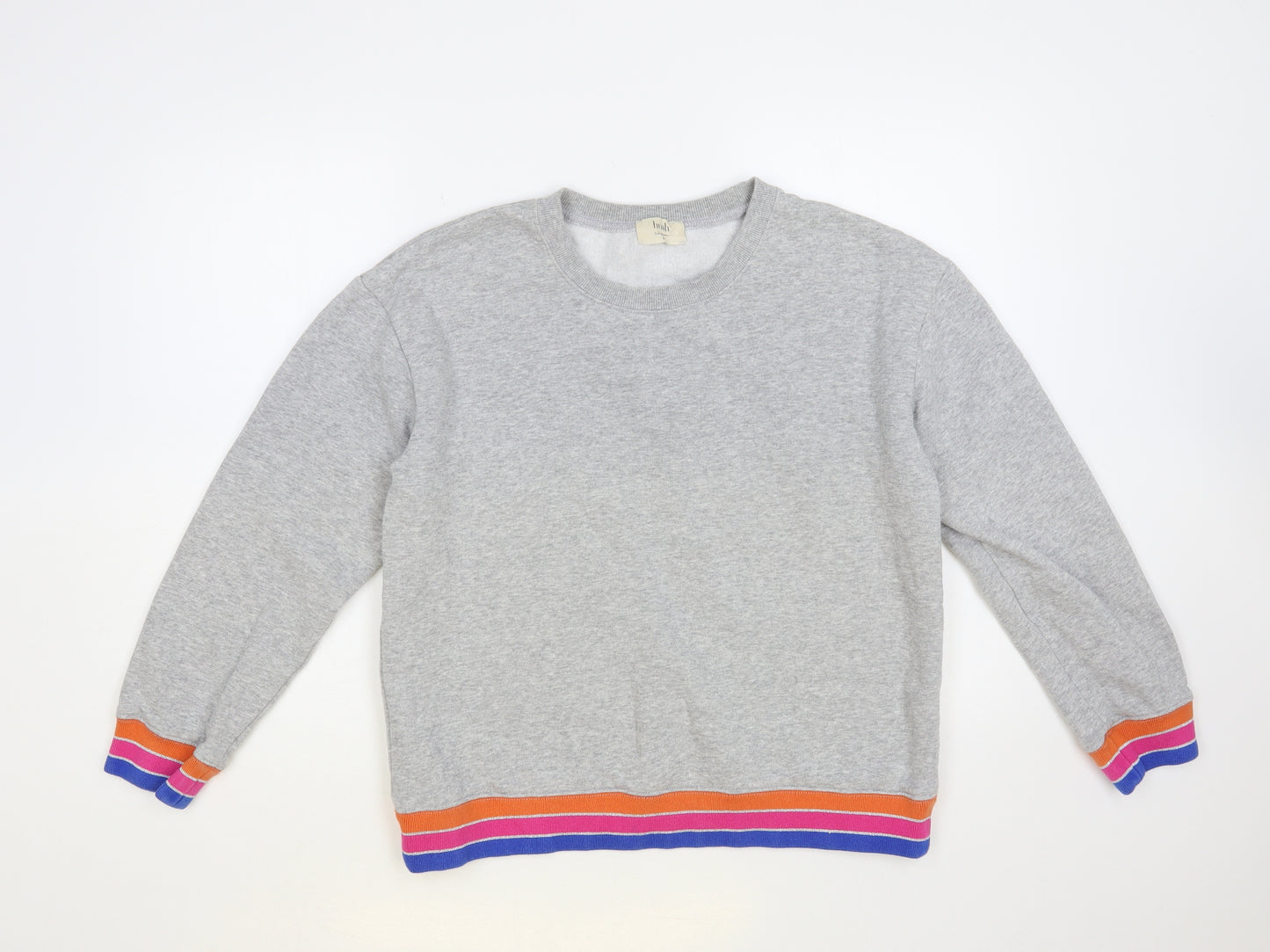 Hush Womens Grey Striped Cotton Pullover Sweatshirt Size M Pullover