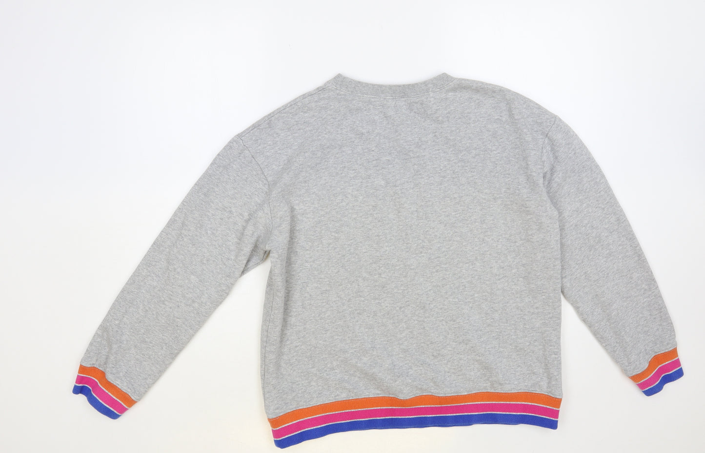 Hush Womens Grey Striped Cotton Pullover Sweatshirt Size M Pullover
