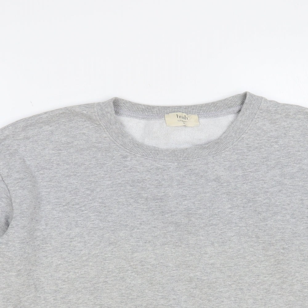 Hush Womens Grey Striped Cotton Pullover Sweatshirt Size M Pullover