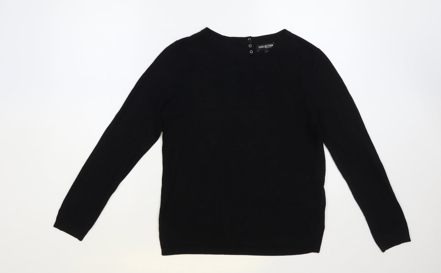 Debenhams Womens Black Crew Neck Viscose Pullover Jumper Size 10