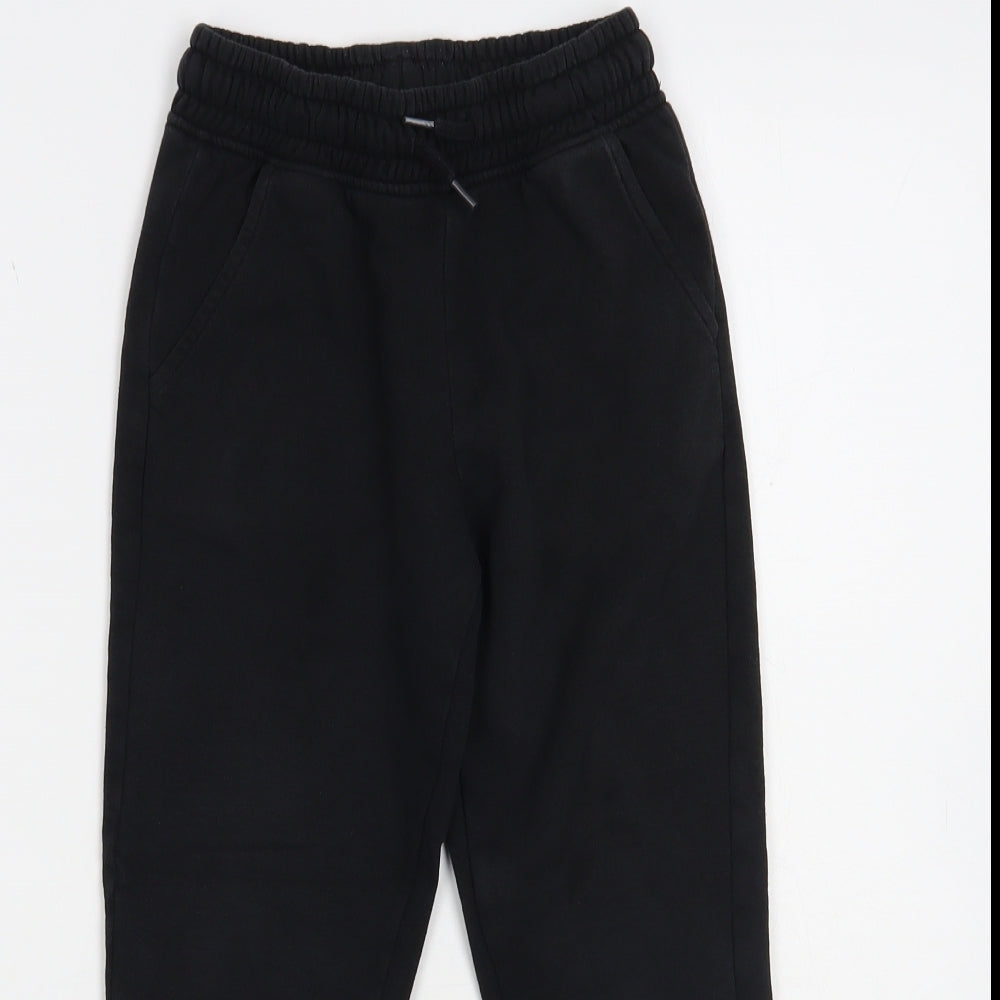 Dunnes Stores Boys Black Cotton Jogger Trousers Size 7 Years Regular Pullover