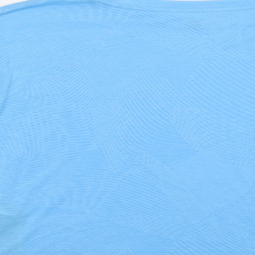 Marks and Spencer Girls Blue Geometric Polyester Pullover T-Shirt Size 11-12 Years Crew Neck Pullover