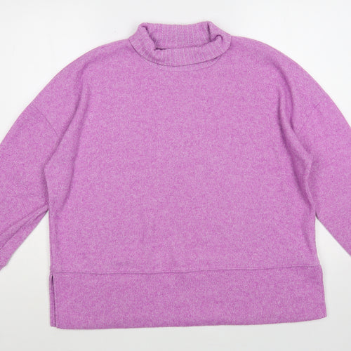 Dunnes Stores Womens Purple Roll Neck Polyester Pullover Jumper Size M