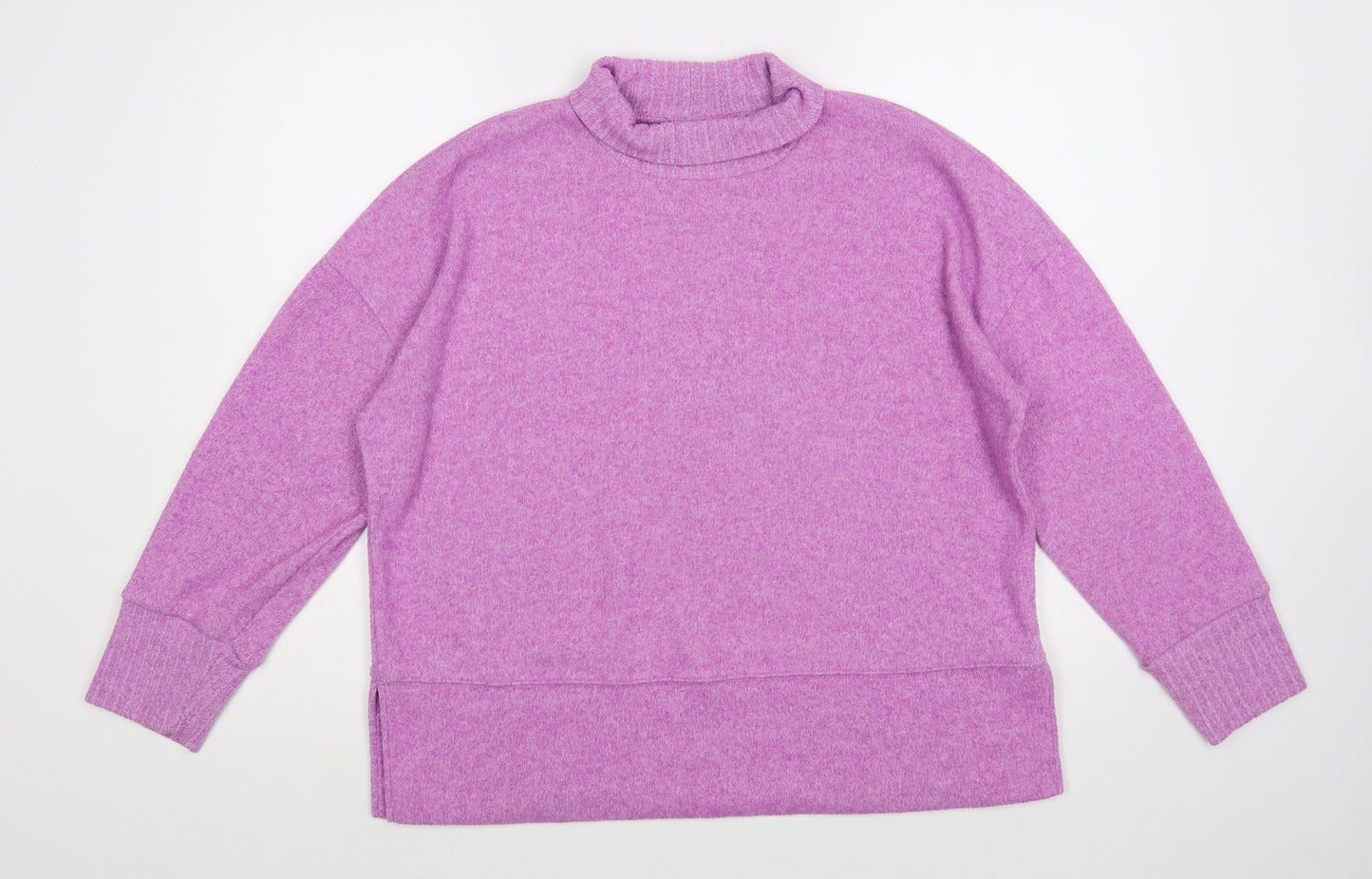 Dunnes Stores Womens Purple Roll Neck Polyester Pullover Jumper Size M