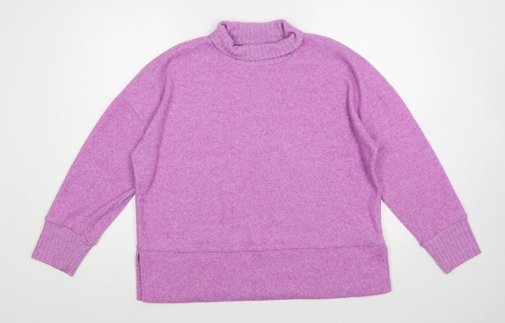 Dunnes Stores Womens Purple Roll Neck Polyester Pullover Jumper Size M