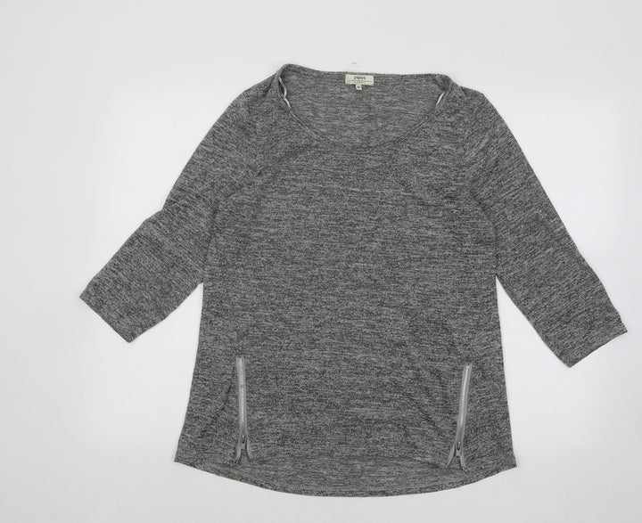 Papaya Womens Grey Scoop Neck Polyester Pullover Jumper Size M