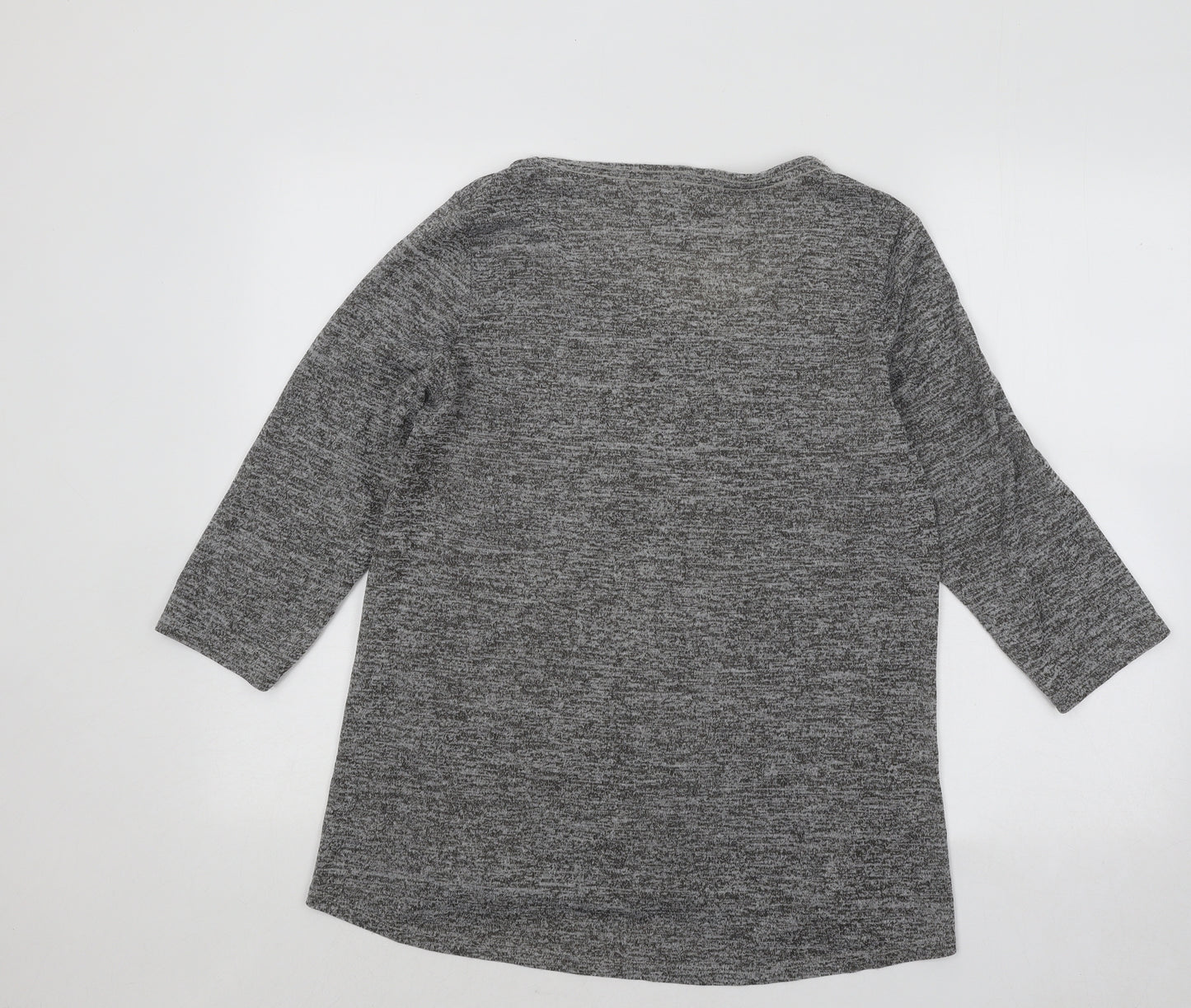 Papaya Womens Grey Scoop Neck Polyester Pullover Jumper Size M