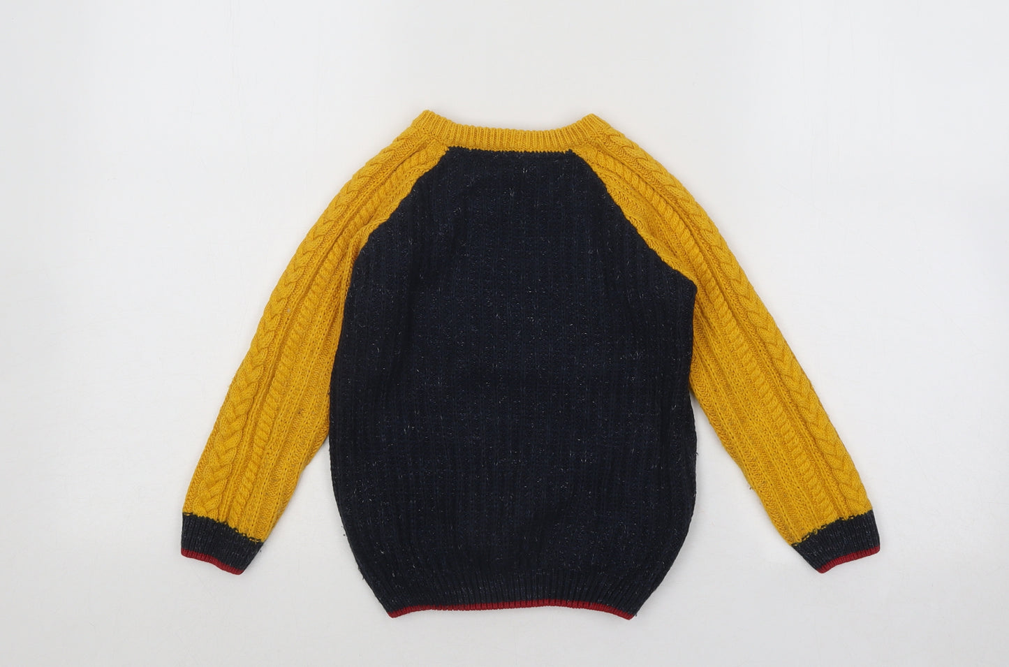 George Boys Blue Round Neck Cotton Pullover Jumper Size 2-3 Years Pullover