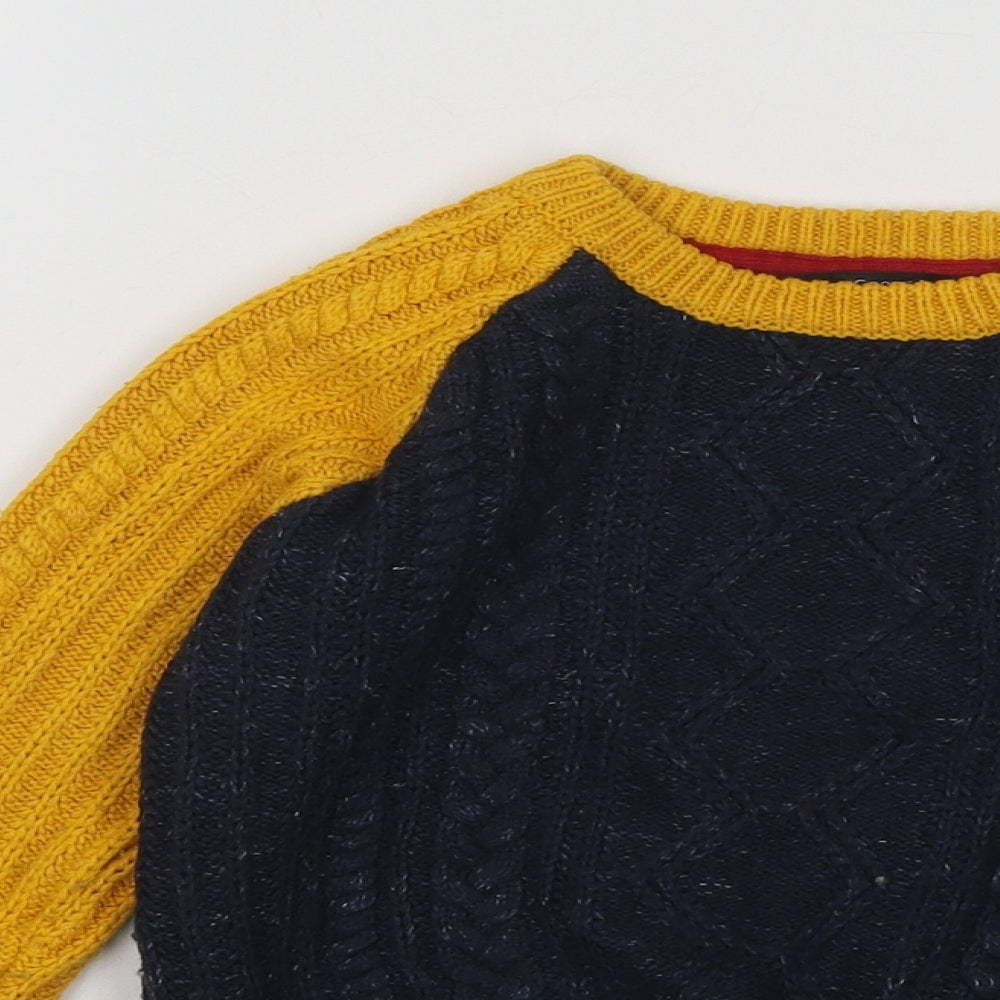 George Boys Blue Round Neck Cotton Pullover Jumper Size 2-3 Years Pullover