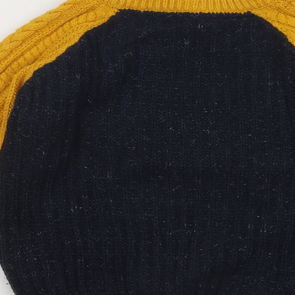 George Boys Blue Round Neck Cotton Pullover Jumper Size 2-3 Years Pullover