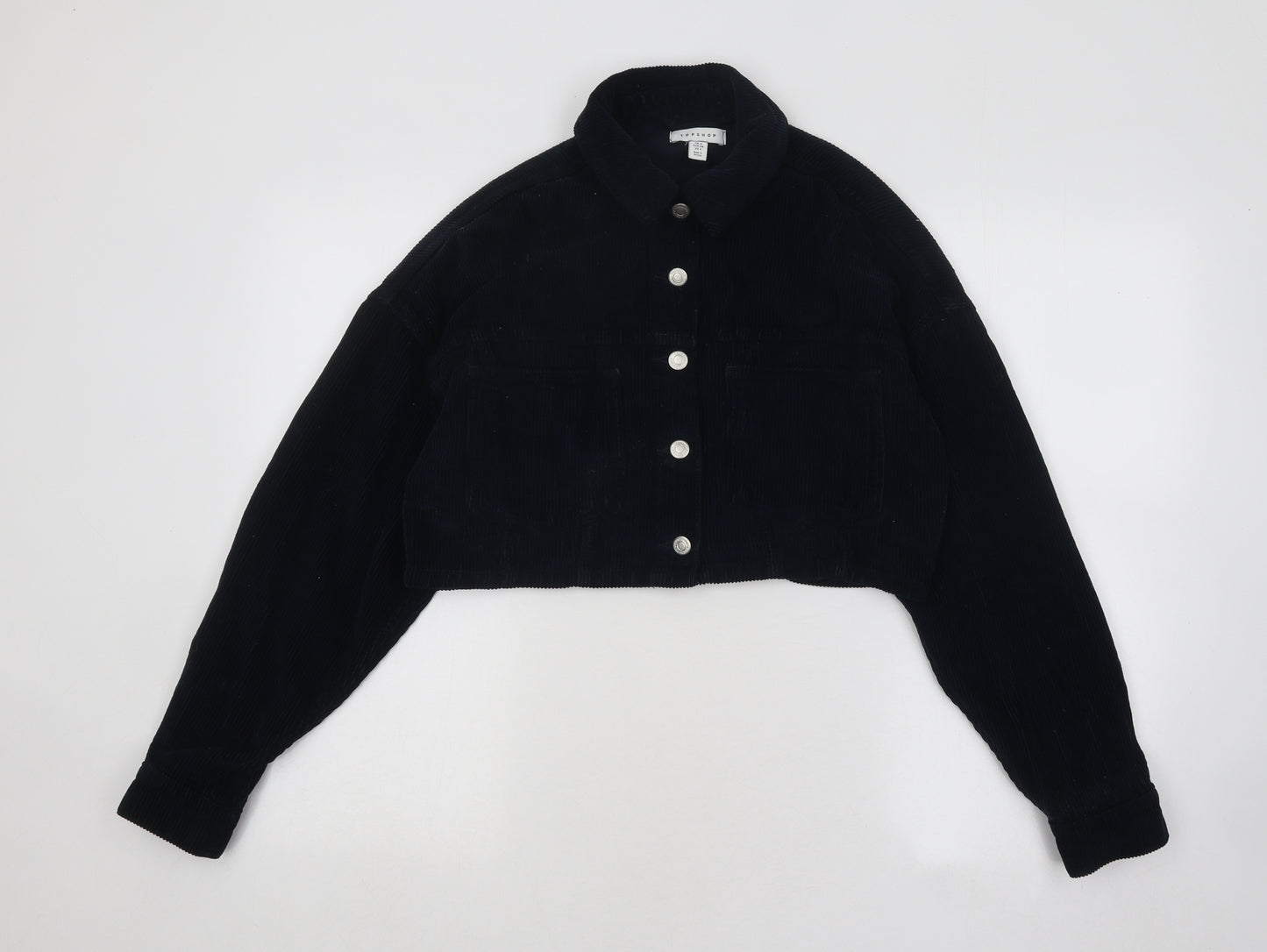 Topshop Womens Blue Jacket Size 6 Button