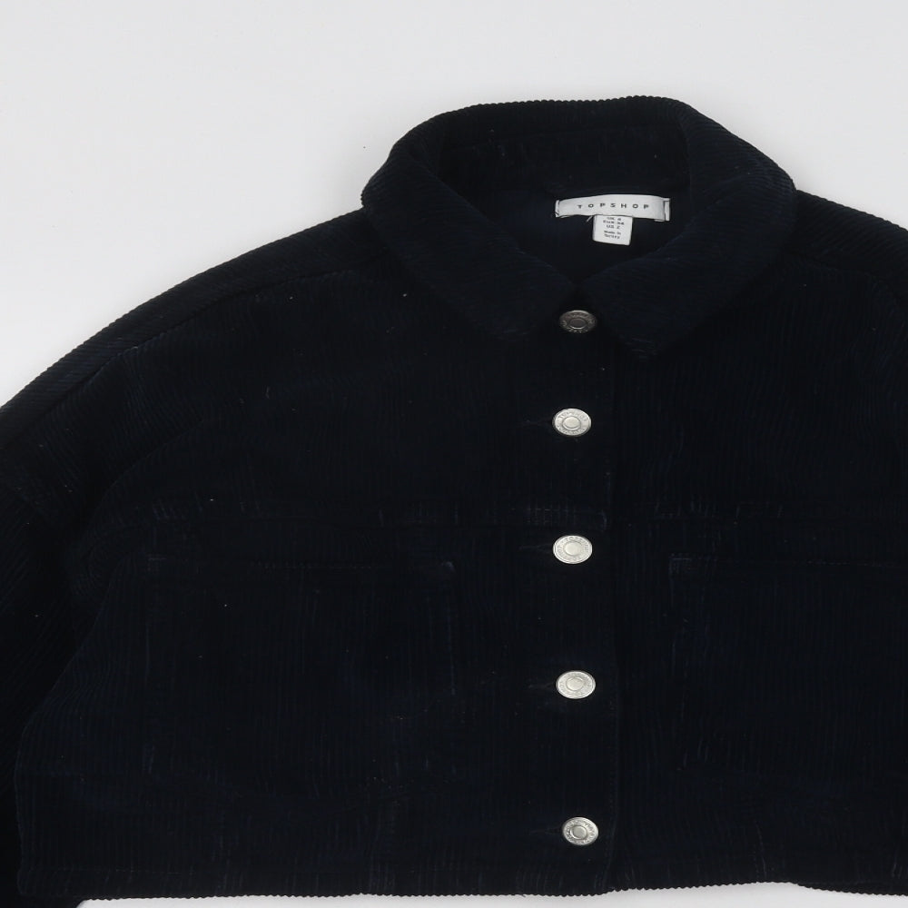 Topshop Womens Blue Jacket Size 6 Button
